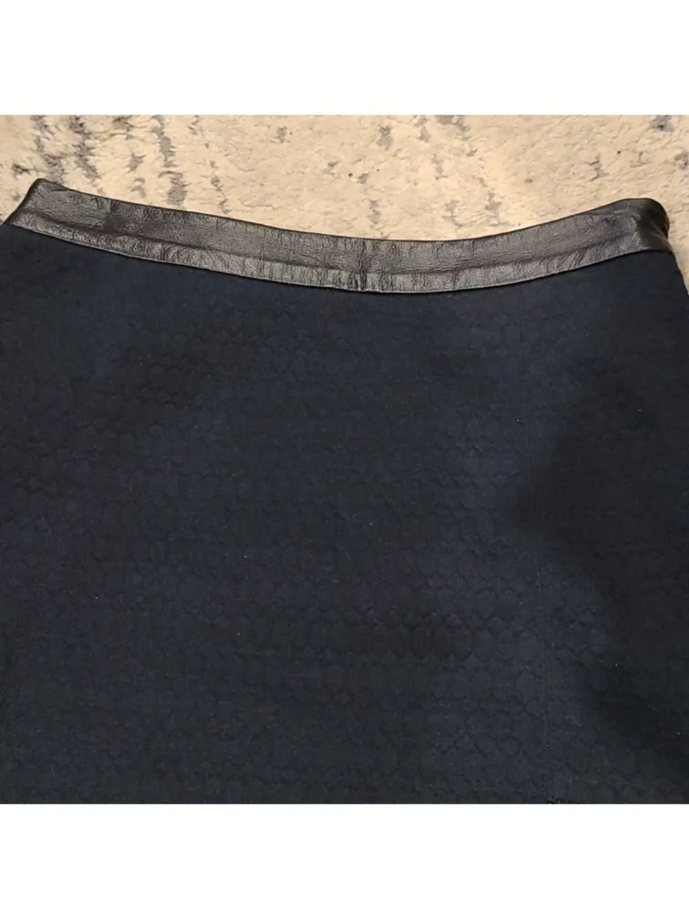 Club Monaco mini skirt w/ lambskin leather accents